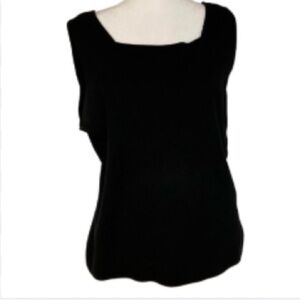 EUC Hampshire Studio Black Sleeveless Sweater Size Petite Large